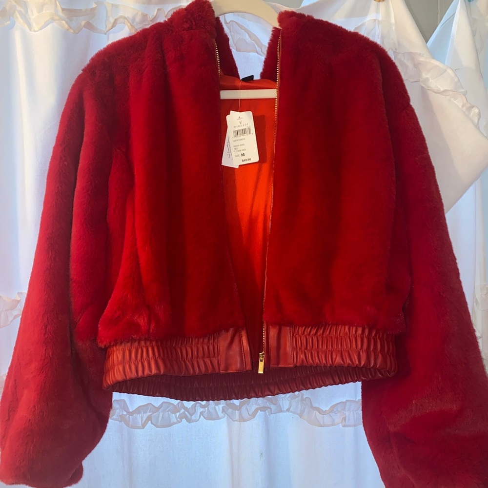 Windsor Faux Fur Red Jacket